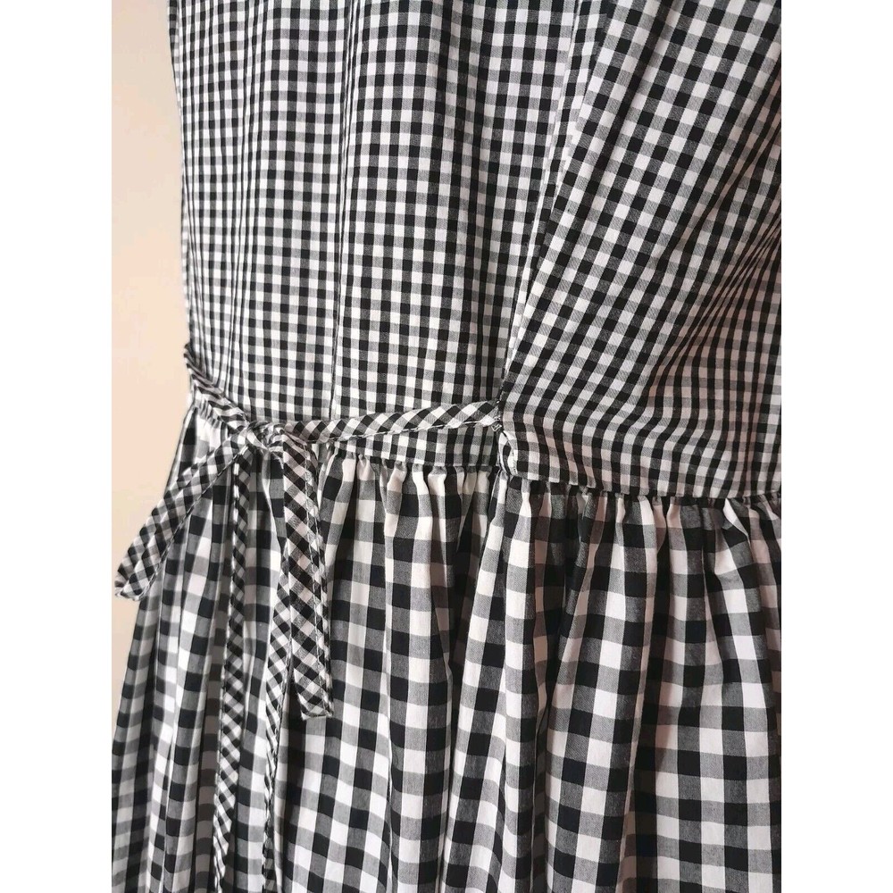Madewell Sz XS Sleeveless Tie Back Cotton Drop Waist Babydoll Gingham Dress - Picture 4 of 13
